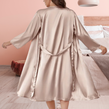 PEIGNOIR SATIN CHAMPAGNE