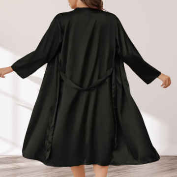 Peignoir Satiné Noir
