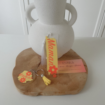 Porte-clé & Marque Page Maman