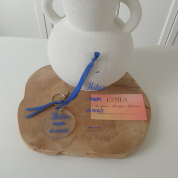 Porte-clé & Marque Page Papi