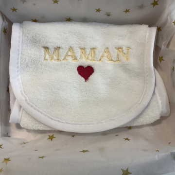 Lingette brodée "Maman ❤️"