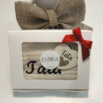 Serviette Tata + Porte-clé ❤️