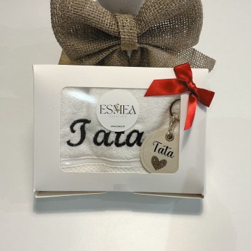 Serviette Tata + Porte-clé ❤️